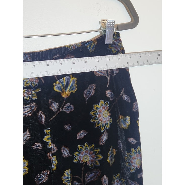Rachel Zoe Multi-Color Floral Full Leg Velour Pants Size 8
