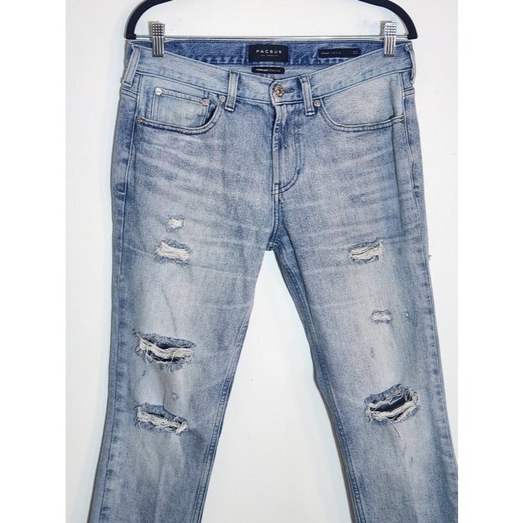 PacSun Mens Light Wash Distressed Skinny Jeans Size 31x32