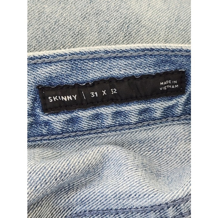 PacSun Mens Light Wash Distressed Skinny Jeans Size 31x32