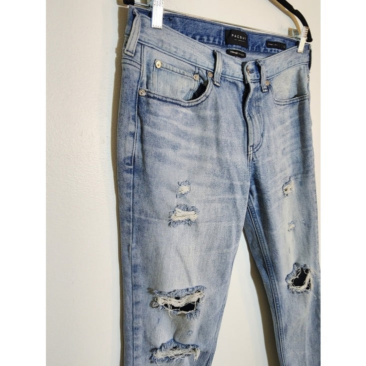 PacSun Mens Light Wash Distressed Skinny Jeans Size 31x32