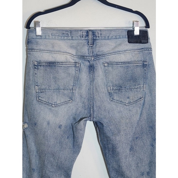 PacSun Mens Light Wash Distressed Skinny Jeans Size 31x32