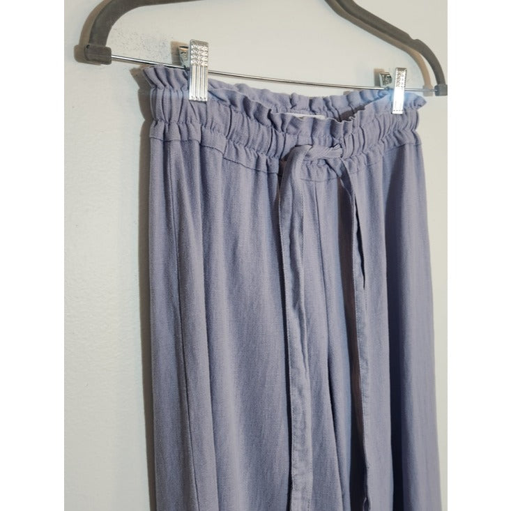 Vanilla Star Light Purple Linen Blend Wide Leg Pants Size Small