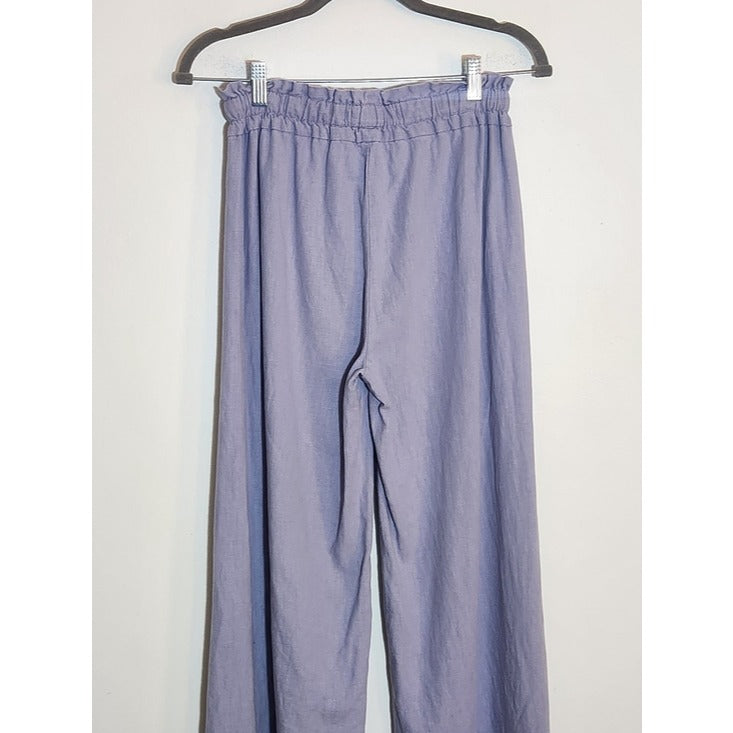 Vanilla Star Light Purple Linen Blend Wide Leg Pants Size Small