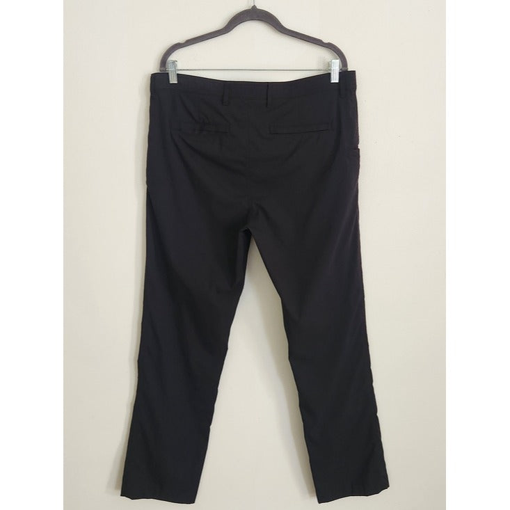 Roundtree and Yorke Performance Fabric Black Straight Leg Pants Size 36 x 32
