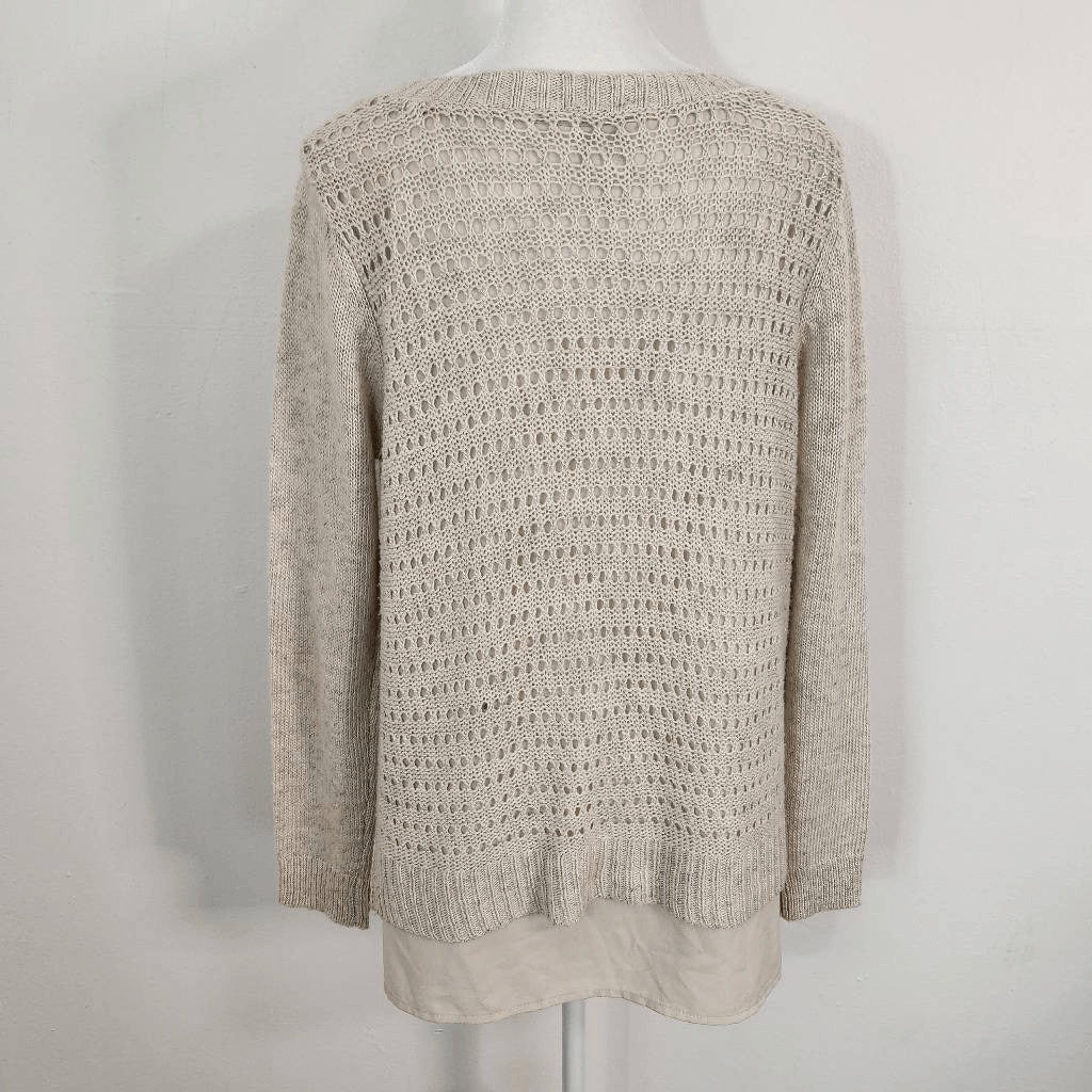 St. John's Bay Cream Sweater Size Medium Tan Oatmeal Sweater
