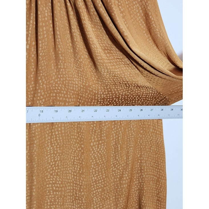 Worthington Satin Gold Mustard Balloon Sleeve Blouse Size XL