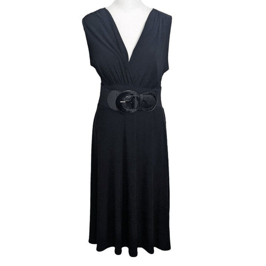 Maurices Black Belted Dress Size Medium Black Stretchy Dress with Belt
