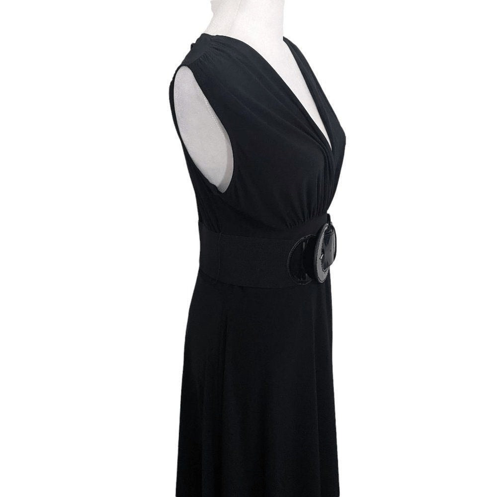 Maurices Black Belted Dress Size Medium Black Stretchy Dress with Belt