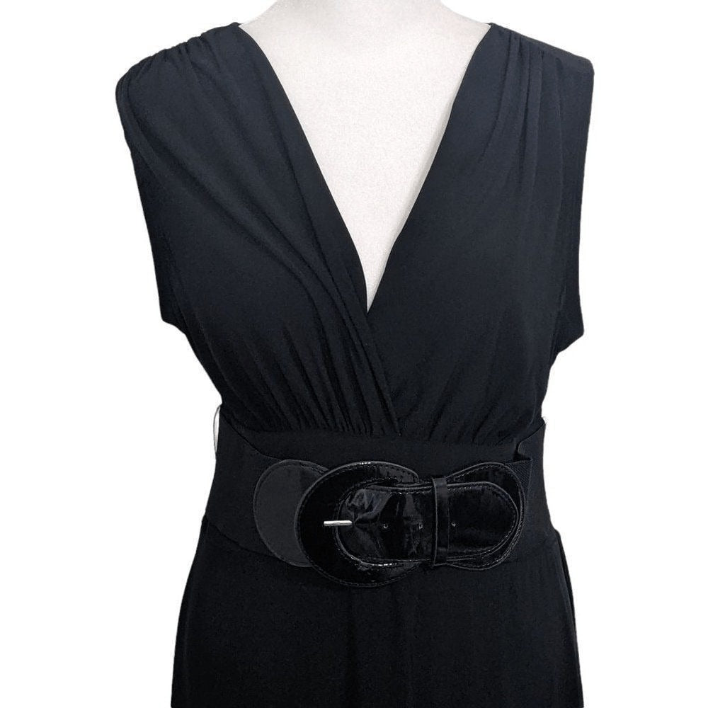 Maurices Black Belted Dress Size Medium Black Stretchy Dress with Belt