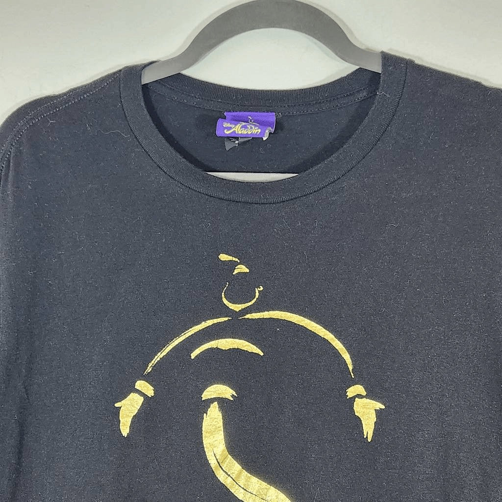 Aladdin Broadway Black Short Sleeve T-Shirt with Metallic Gold Size Small