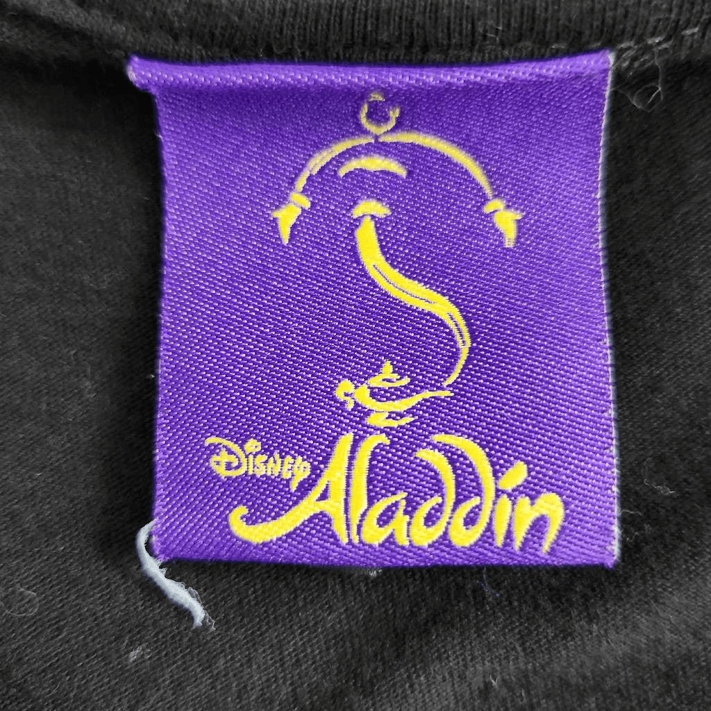 Aladdin Broadway Black Short Sleeve T-Shirt with Metallic Gold Size Small