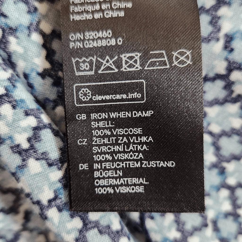 H&M Blue Geometric Print Mini Dress Size 6 H&M Blue Swing Dress