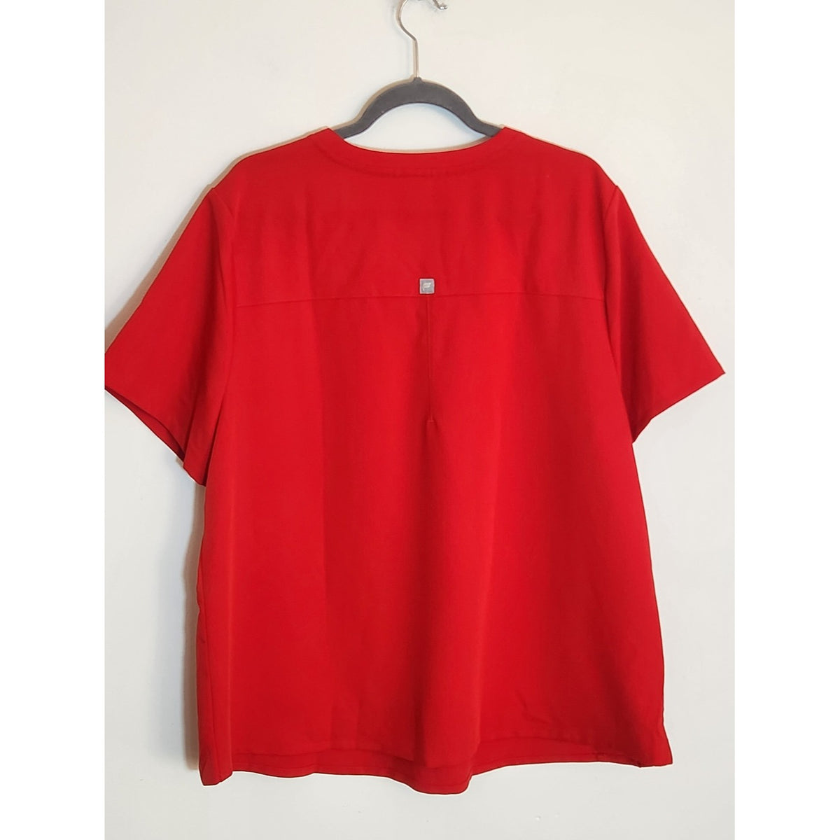Fabletics Red V-Neck Short Sleeve Medical Scrub Top Size 2X
