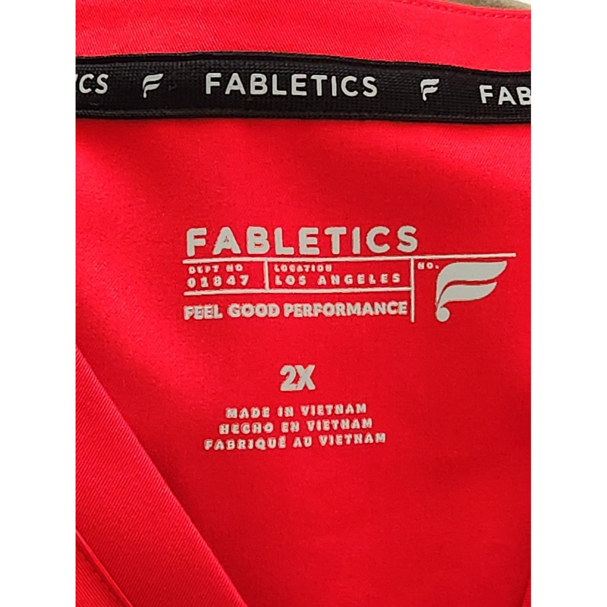 Fabletics Red V-Neck Short Sleeve Medical Scrub Top Size 2X