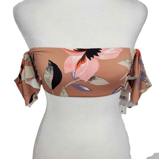 The Bikini Lab Floral Swimsuit Top Size Small NWT Botanical Print Bikini Top