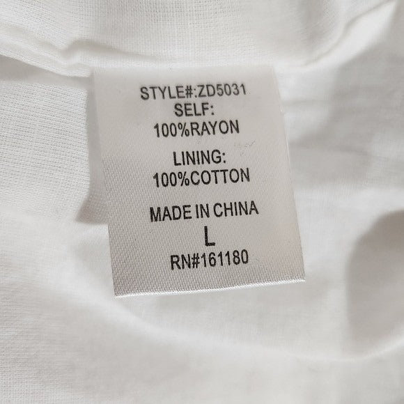 Heyson Blue and White Print Dress Size Large Blue Short Sleeve Dress