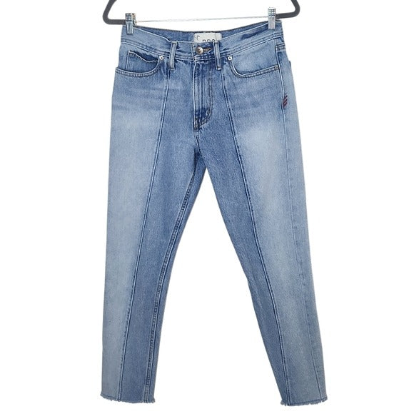 BDG Dad Slim Tapered Fit Two-Tone Jeans With Cut-Off Hem Size 29 x 32