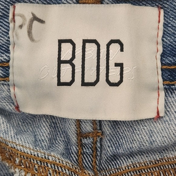BDG Dad Slim Tapered Fit Two-Tone Jeans With Cut-Off Hem Size 29 x 32
