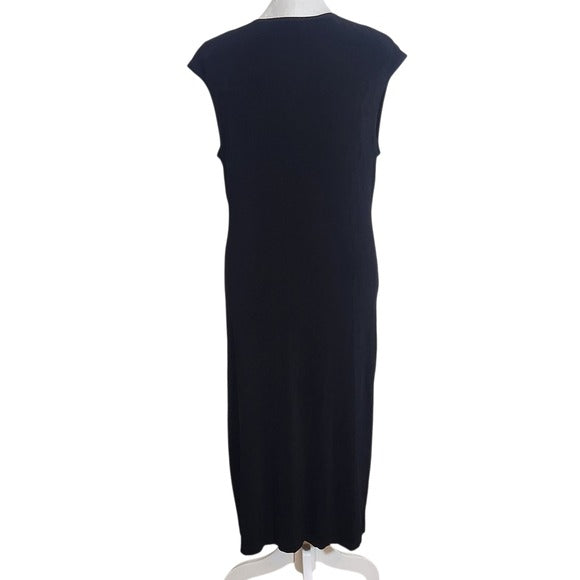Citiknit Black Cocktail Dress with Embellished Waist Size Small, New
