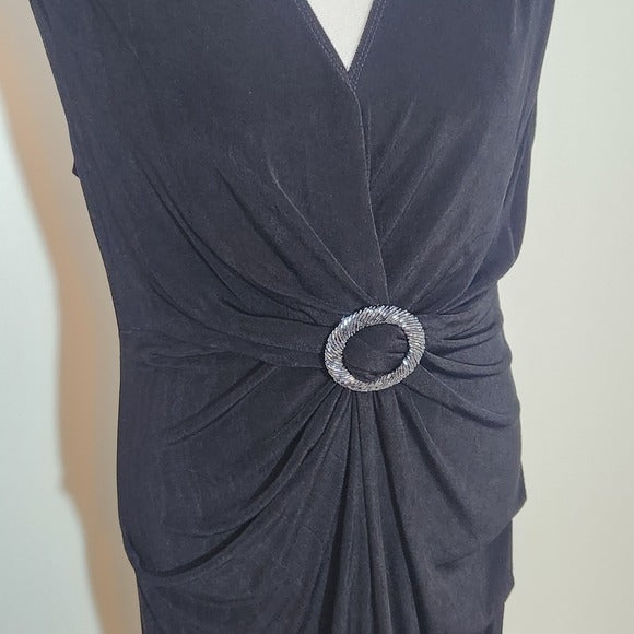 Citiknit Black Cocktail Dress with Embellished Waist Size Small, New