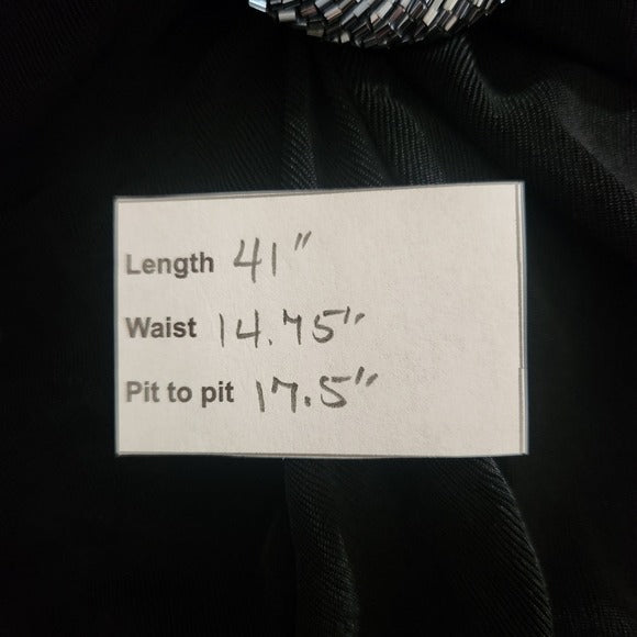 Citiknit Black Cocktail Dress with Embellished Waist Size Small, New