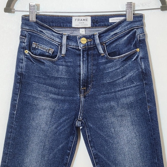Frame Denim Women's Straight Leg Cut-Off Cropped Ankle Jeans Size 24