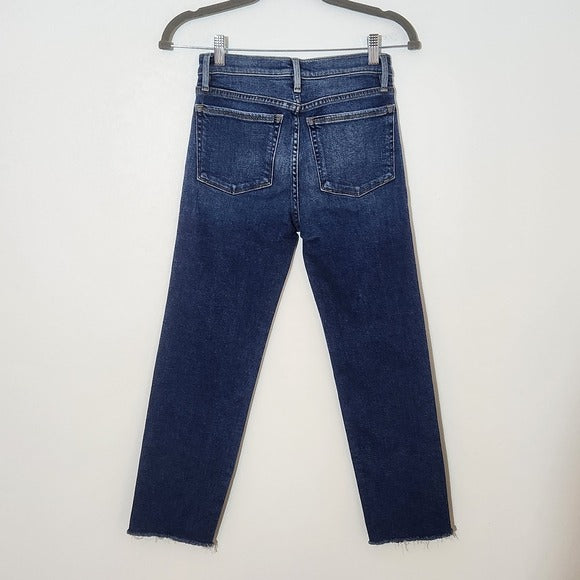 Frame Denim Women's Straight Leg Cut-Off Cropped Ankle Jeans Size 24