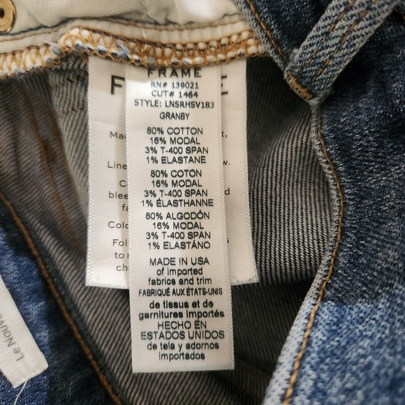 Frame Denim Women's Straight Leg Cut-Off Cropped Ankle Jeans Size 24