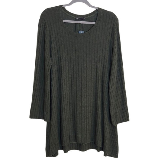 Nally & Millie Olive Green Sweater Tunic Size XL NWT