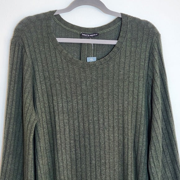 Nally & Millie Olive Green Sweater Tunic Size XL NWT