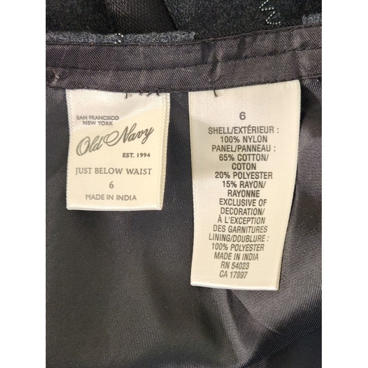 Old Navy Charcoal Gray A-Line Knee Length Skirt Size 6 Vintage