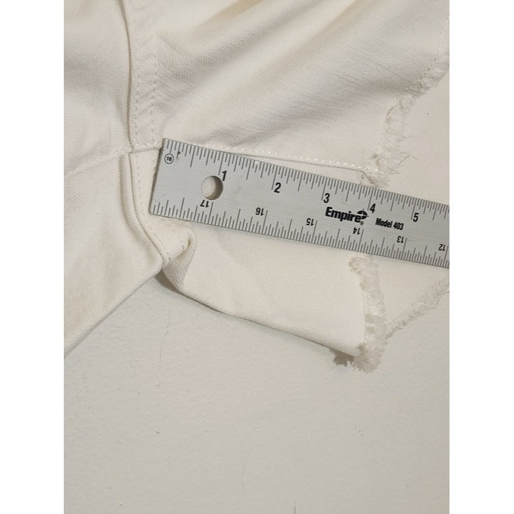 Arizona White Distressed Jean Shorts with Cut Off Hem Size 11 NWT