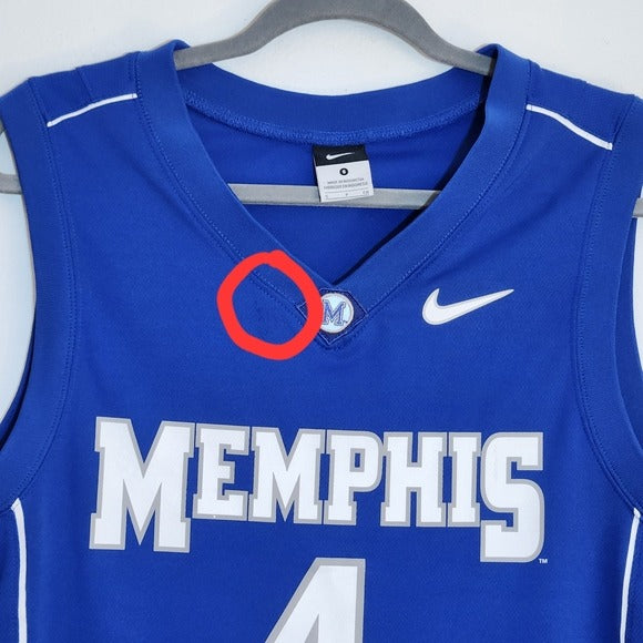 Nike University of Memphis Tigers Blue #4 Jersey Size Small
