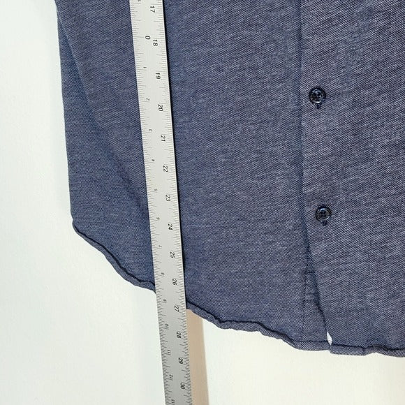 DKNY Mens Navy Knit Button Down Size Large