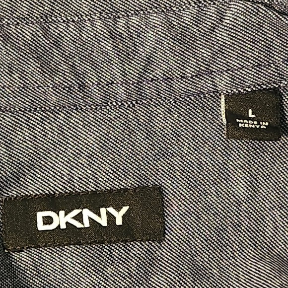 DKNY Mens Navy Knit Button Down Size Large