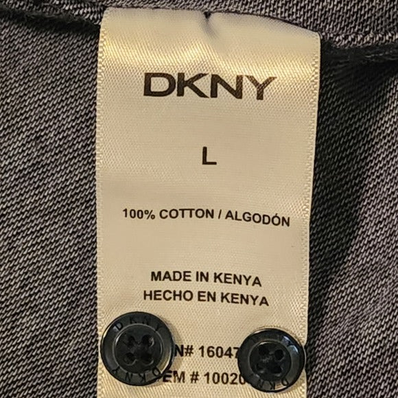 DKNY Mens Navy Knit Button Down Size Large