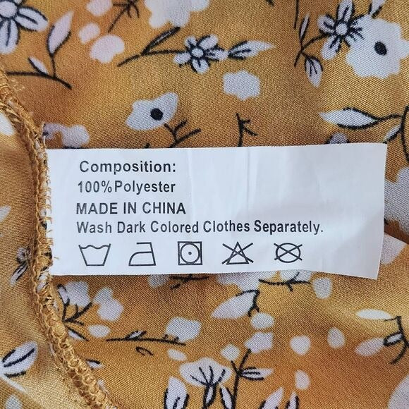 Jeuvre Yellow Floral Crop Tank Top and Skirt Set Size Small