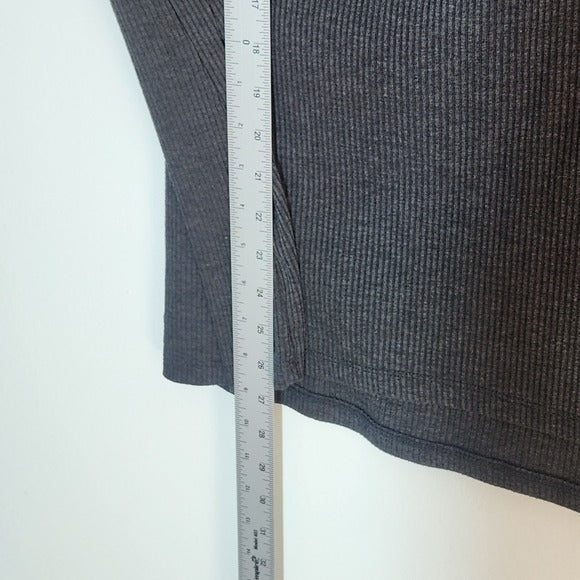 French Laundry Gray Ribbed Knit 3/4 Sleeve Top Size 2X