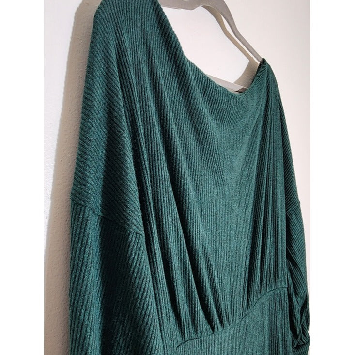 Fashion Nova Hunter Green Ribbed Knit Jumpsuit Size XL NWT