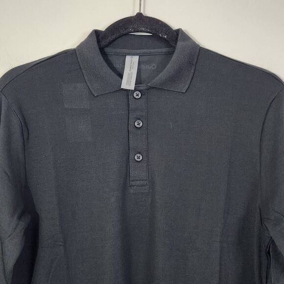 Outdoor Voices Black Long Sleeve Polo Size XXS Men's Black Polo New