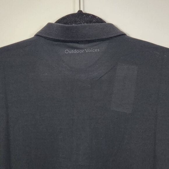 Outdoor Voices Black Long Sleeve Polo Size XXS Men's Black Polo New