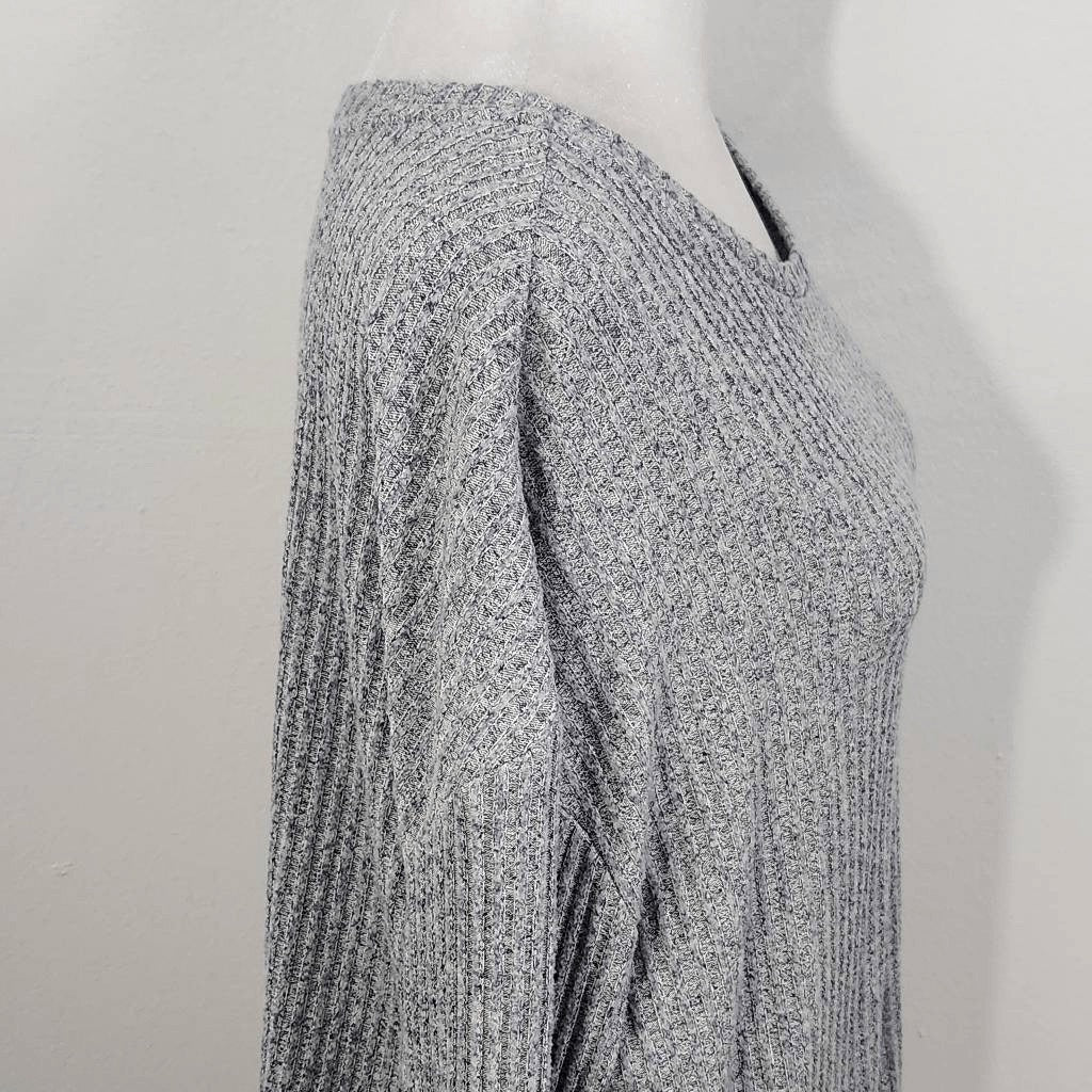Verve Ami Heather Blue Knit Crop Top Size Medium Heather Blue Pullover Blue Top