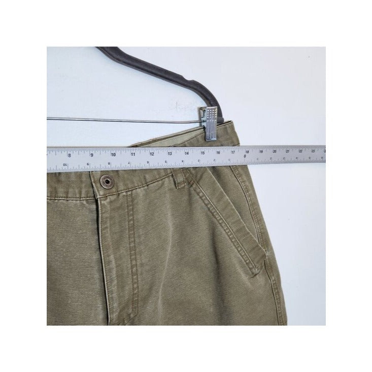 Columbia Mens Green Khaki Canvas Cargo Pants Size 36x32