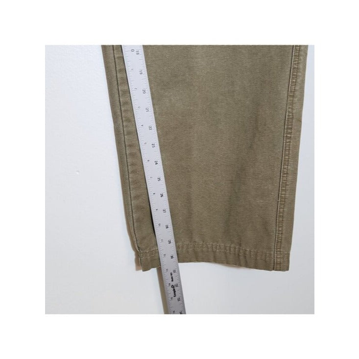 Columbia Mens Green Khaki Canvas Cargo Pants Size 36x32