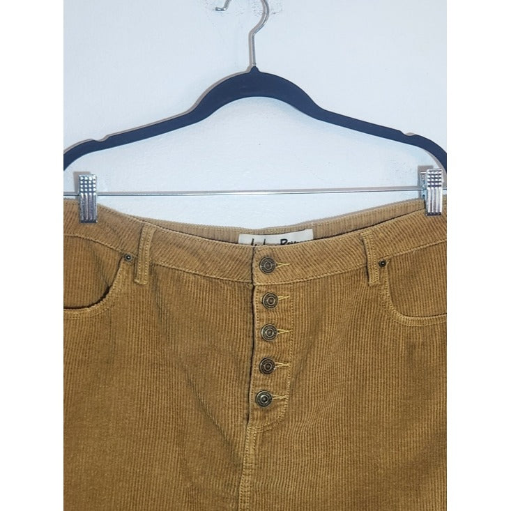 Indigo Rein Raw Edge Brown Corduroy Mini Skirt Size 18