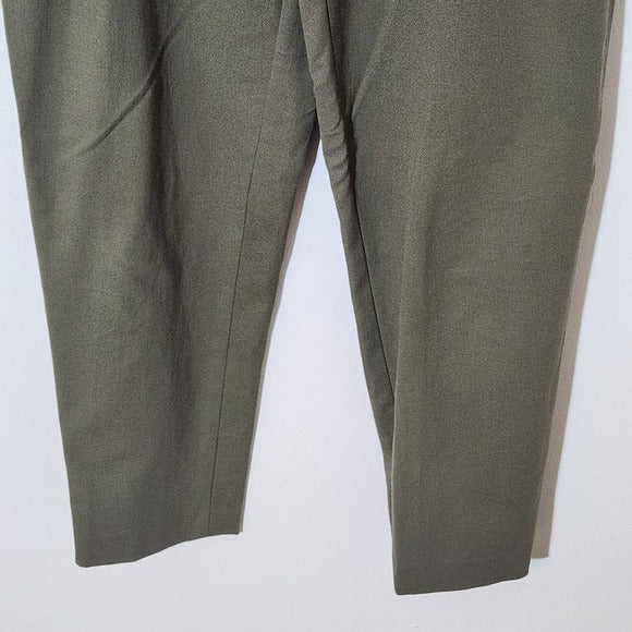 A.L.C Olive Green Pleated Tapered Leg Ankle Pants with Belt Size 0