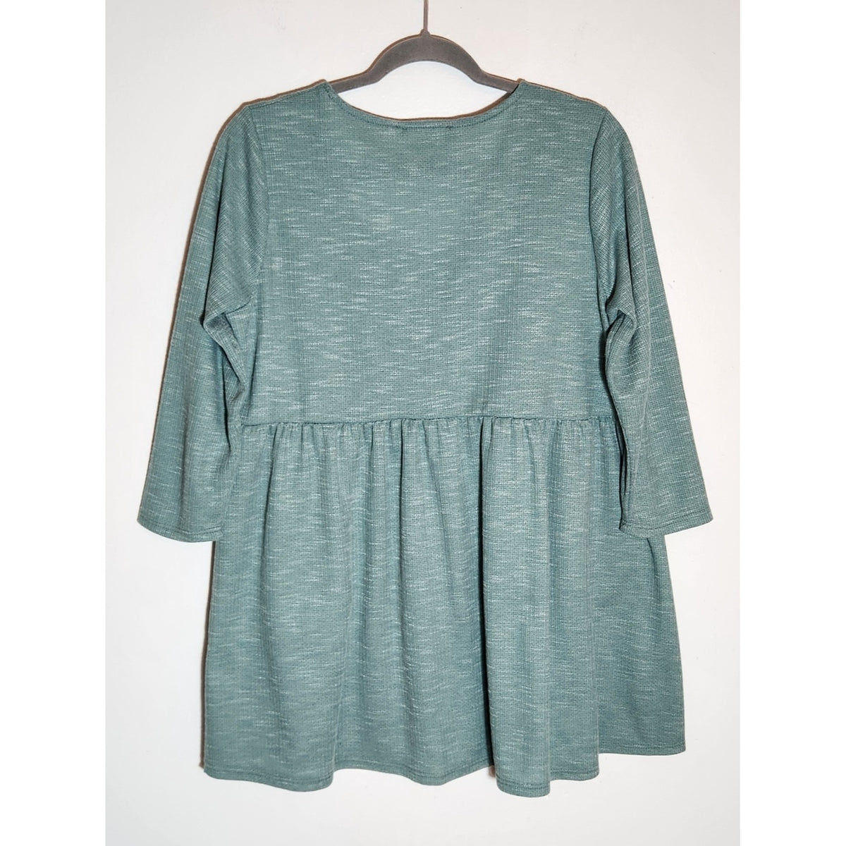Entro Green Oversized Babydoll Tunic Top 3/4 Sleeves Size Medium