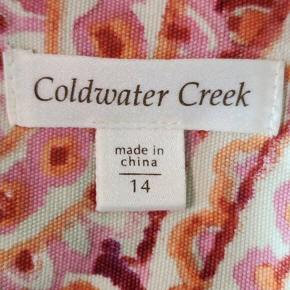 Coldwater Creek Colorful Paisley Print Cotton Jacket Size 14 Colorful Jacket