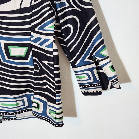 Linda Allard Ellen Tracy Abstract Print Button-Up Women's Shacket Size 10