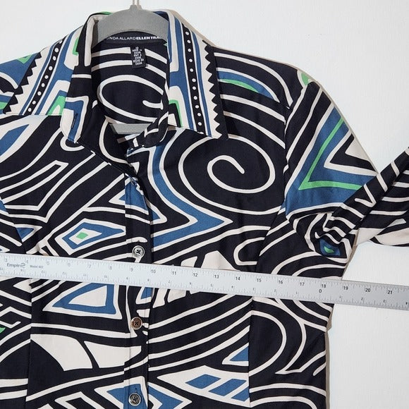 Linda Allard Ellen Tracy Abstract Print Button-Up Women's Shacket Size 10
